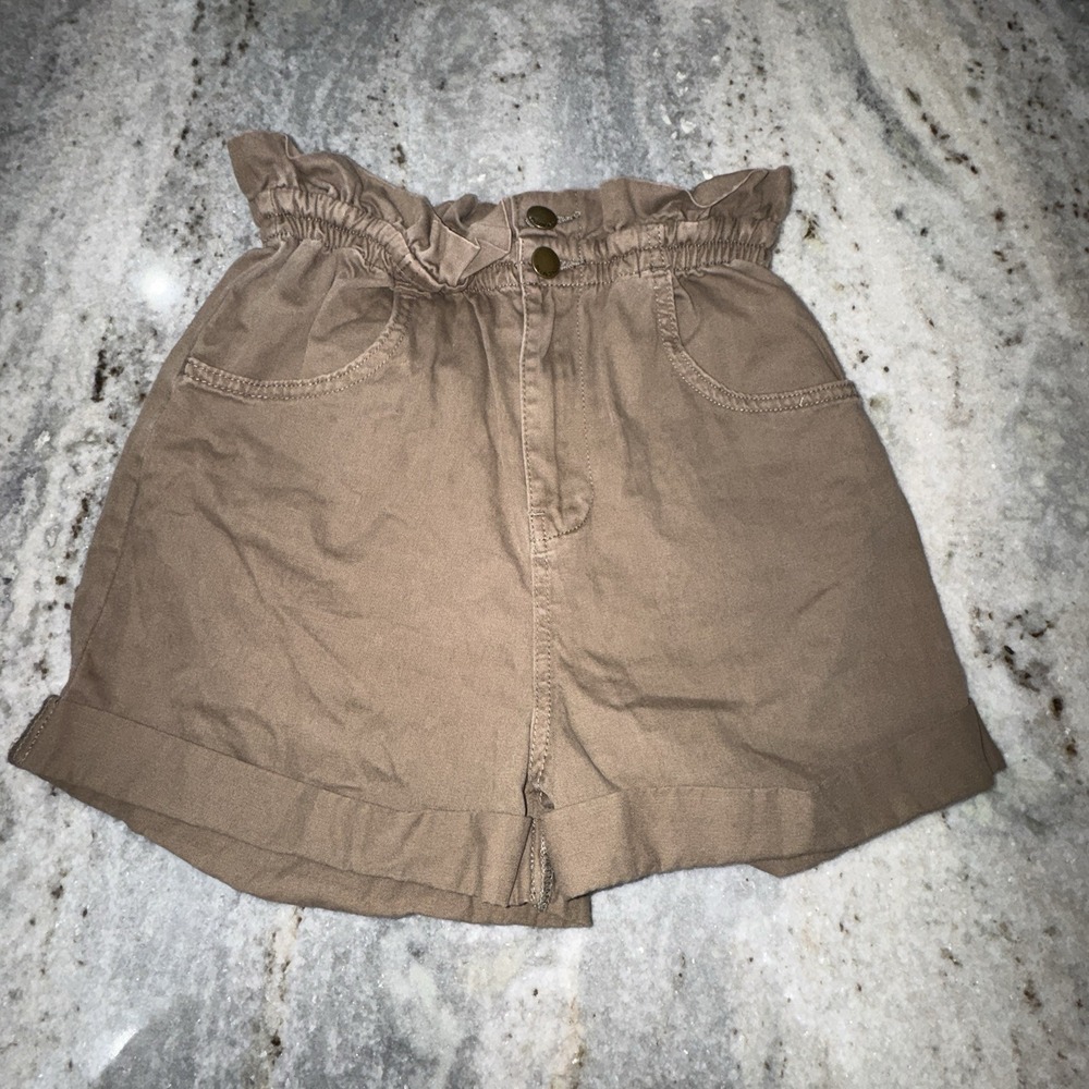 Billabong Small 27" Paper Bag Shorts Brown High Waist